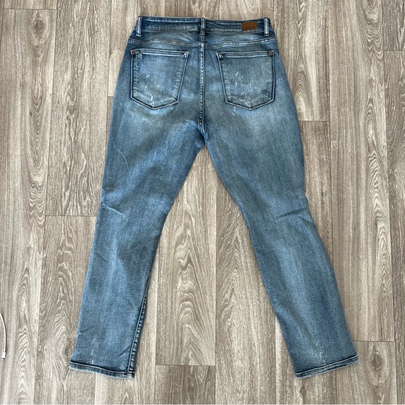 JUDY BLUE Women’s Size 14W Medium Wash Bleach Splashed Distressed Boyfriend Fit - Picture 8 of 8